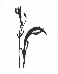 The Bow 24 x 18 Sumi-e Painting by Patricia Larkin Green
